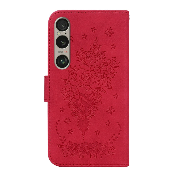 For Sony Xperia 1 VI Butterfly Rose Embossed Leather Phone Case