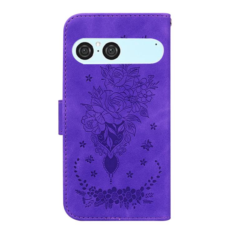 For Sony Xperia 10 VII Butterfly Rose Embossed Leather Phone Case