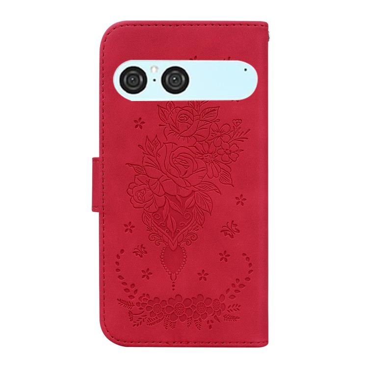 For Sony Xperia 10 VII Butterfly Rose Embossed Leather Phone Case