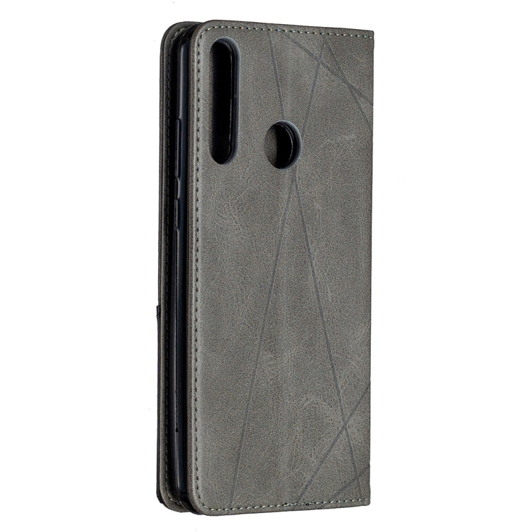 For Huawei Y6p Rhombus Texture Horizontal Flip Magnetic Leather Case with Holder & Card Slots & Wallet