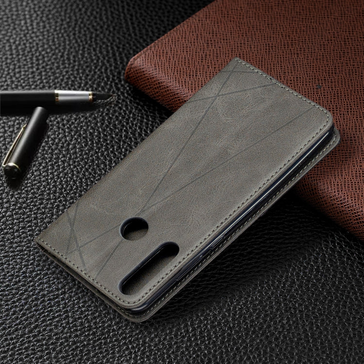 For Huawei Y6p Rhombus Texture Horizontal Flip Magnetic Leather Case with Holder & Card Slots & Wallet