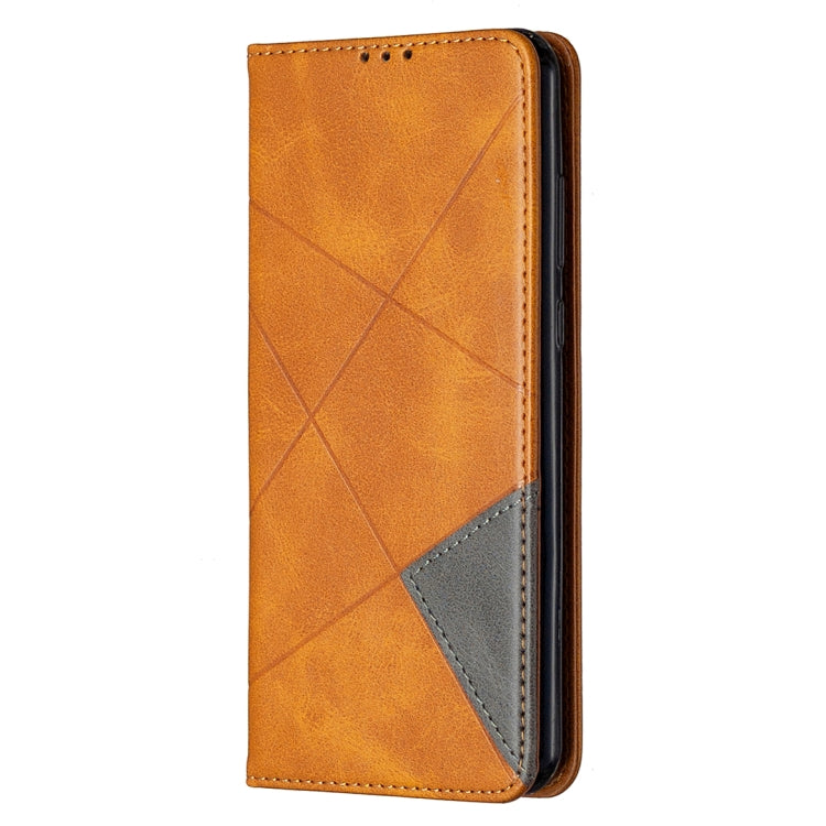 For Huawei Y6p Rhombus Texture Horizontal Flip Magnetic Leather Case with Holder & Card Slots & Wallet