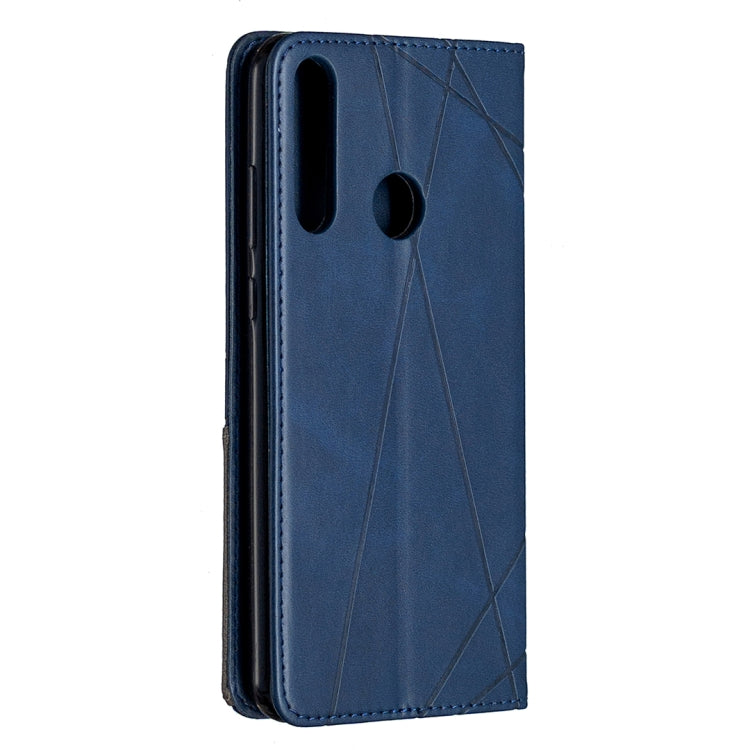 For Huawei Y6p Rhombus Texture Horizontal Flip Magnetic Leather Case with Holder & Card Slots & Wallet