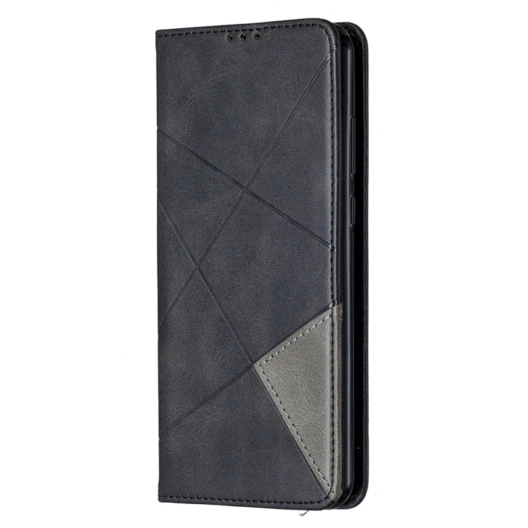 For Huawei Y6p Rhombus Texture Horizontal Flip Magnetic Leather Case with Holder & Card Slots & Wallet