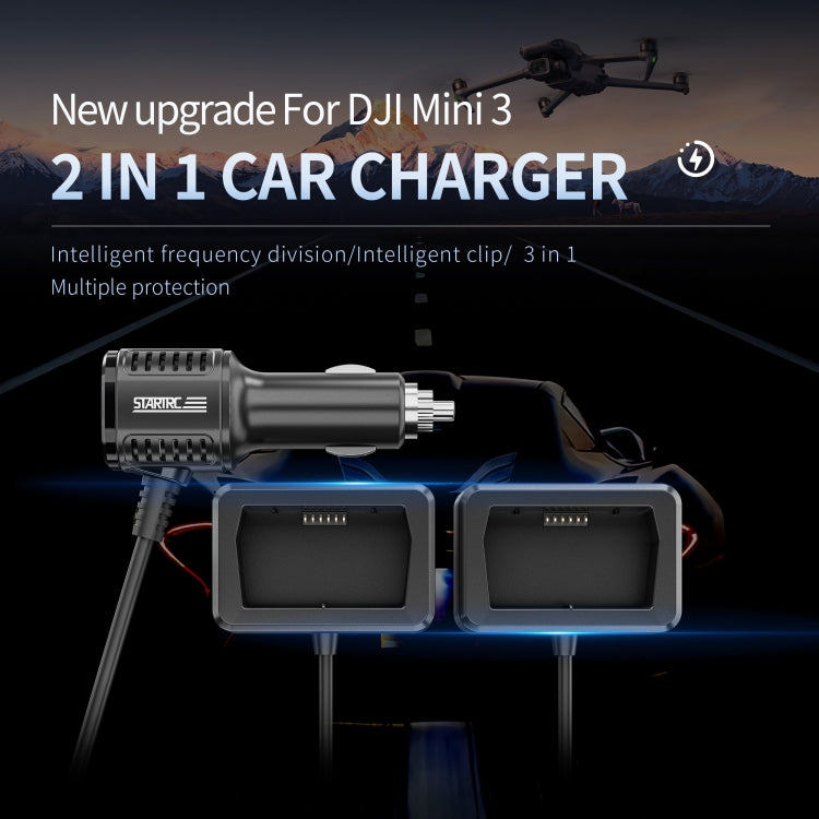 For Mini 3 / Mini 3 Pro STARTRC 2 in 1 Battery Charging Car Charger(Silver)