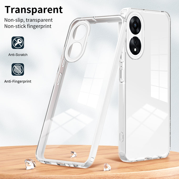 For OPPO A78 4G 3 in 1 Clear TPU Color PC Frame Phone Case