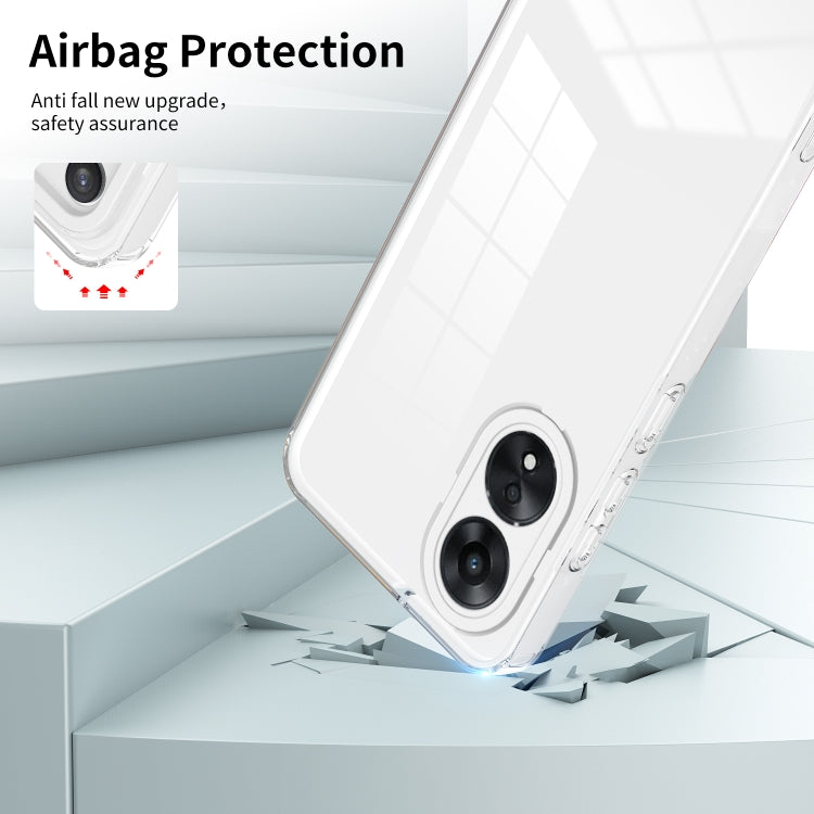 For OPPO A78 4G 3 in 1 Clear TPU Color PC Frame Phone Case