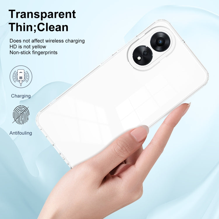 For OPPO A78 4G 3 in 1 Clear TPU Color PC Frame Phone Case