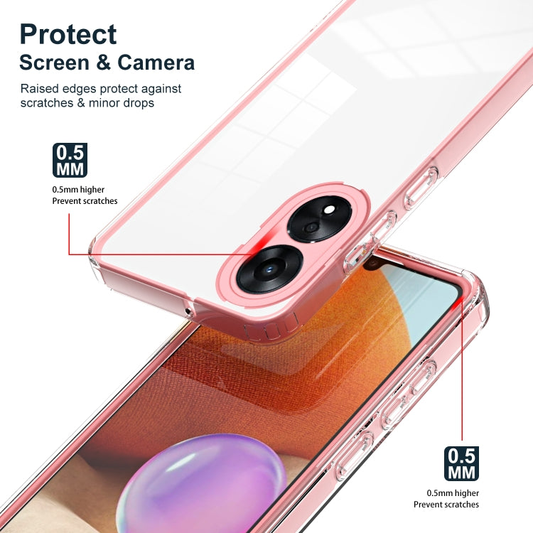For OPPO A78 4G 3 in 1 Clear TPU Color PC Frame Phone Case