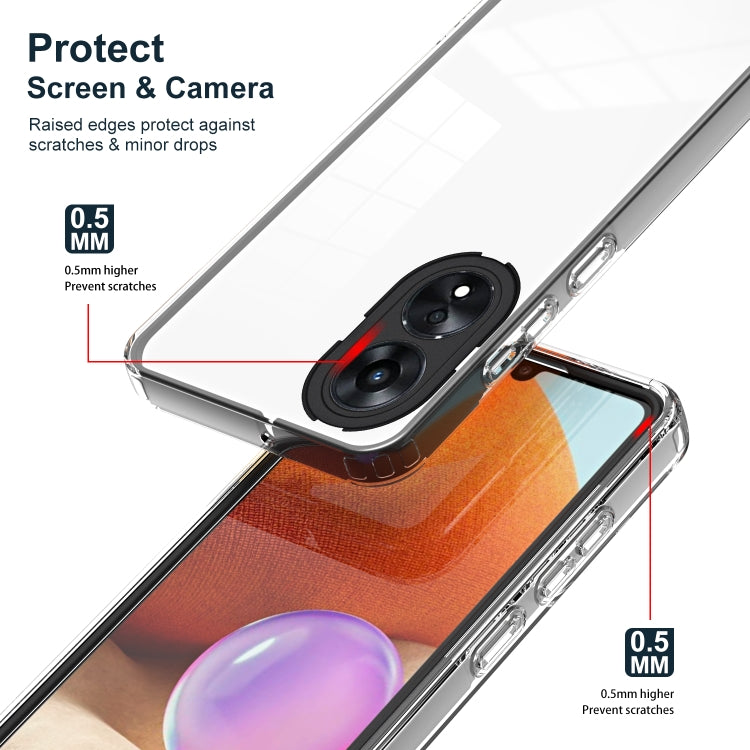 For OPPO A78 4G 3 in 1 Clear TPU Color PC Frame Phone Case