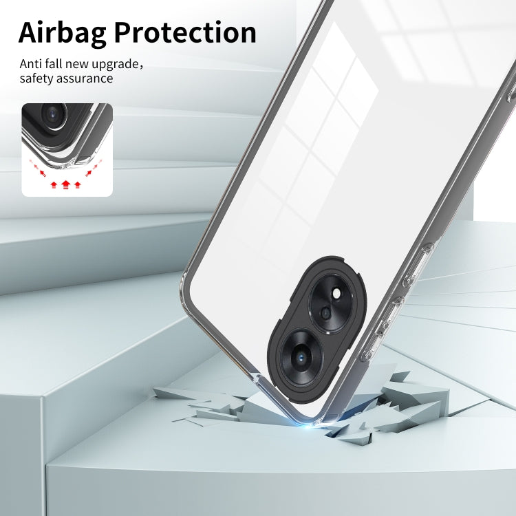 For OPPO A78 4G 3 in 1 Clear TPU Color PC Frame Phone Case