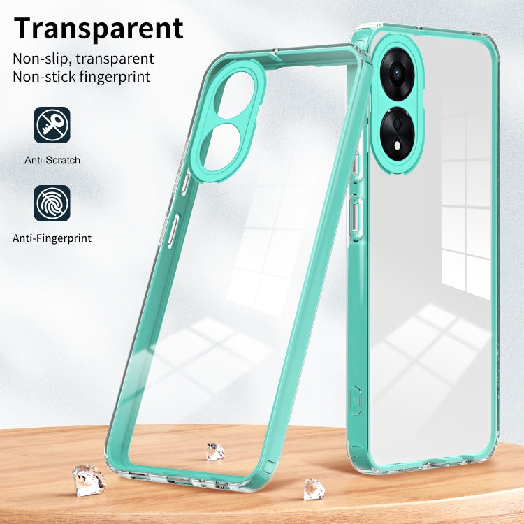 For OPPO A78 4G 3 in 1 Clear TPU Color PC Frame Phone Case