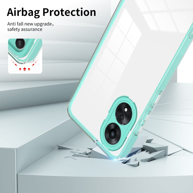 For OPPO A78 4G 3 in 1 Clear TPU Color PC Frame Phone Case