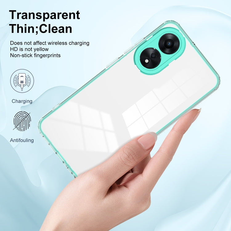 For OPPO A78 4G 3 in 1 Clear TPU Color PC Frame Phone Case