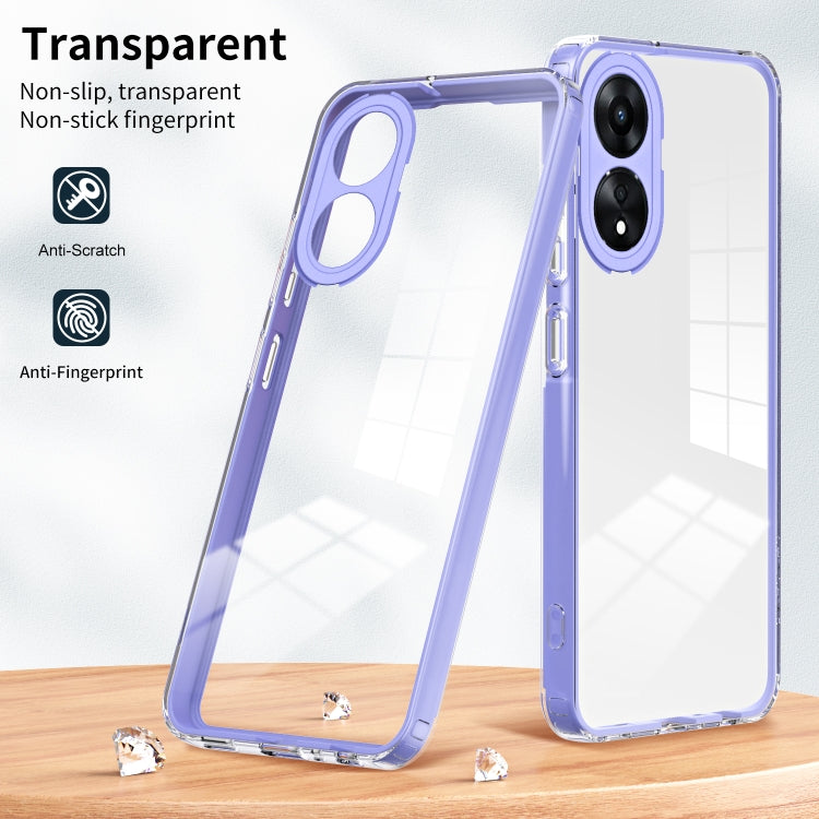 For OPPO A78 4G 3 in 1 Clear TPU Color PC Frame Phone Case