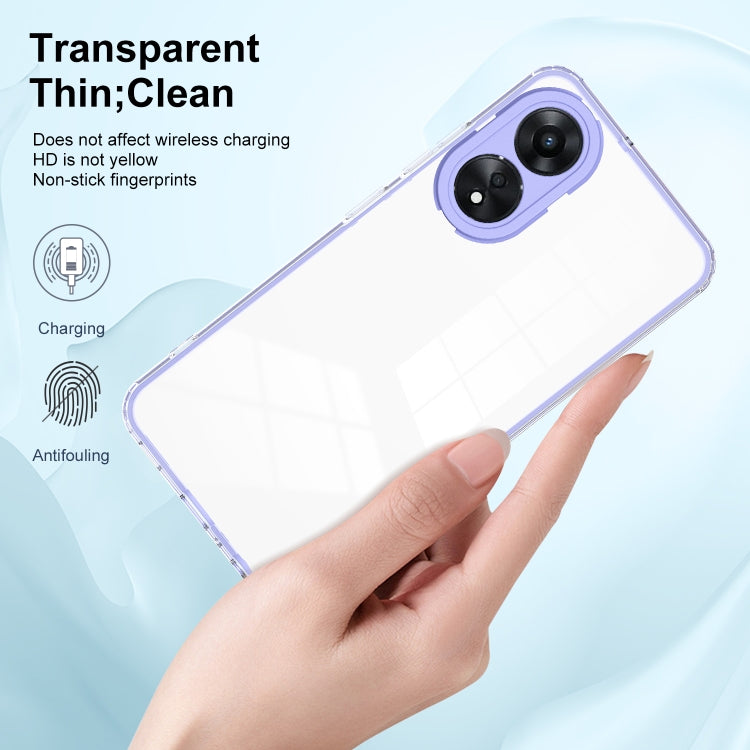 For OPPO A78 4G 3 in 1 Clear TPU Color PC Frame Phone Case