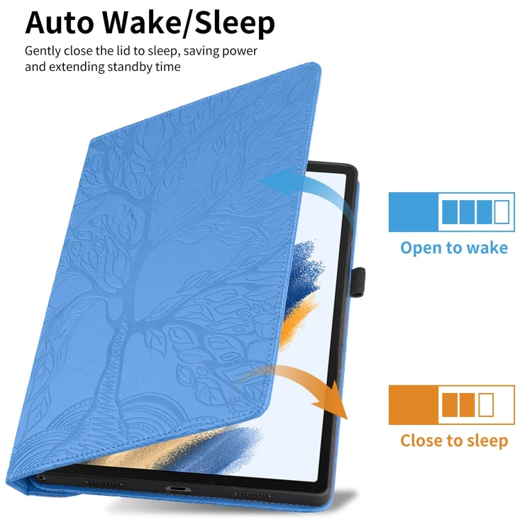For Lenovo Tab M10 Plus 10.6 3rd Gen Tree Life Embossed Rotation Leather Smart Tablet Case