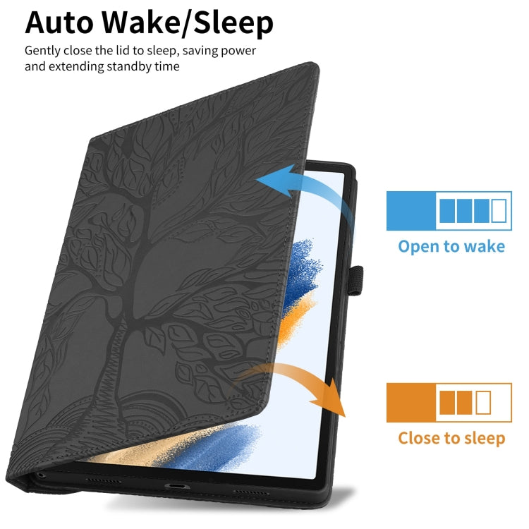 For Lenovo Tab M10 Plus 10.6 3rd Gen Tree Life Embossed Rotation Leather Smart Tablet Case