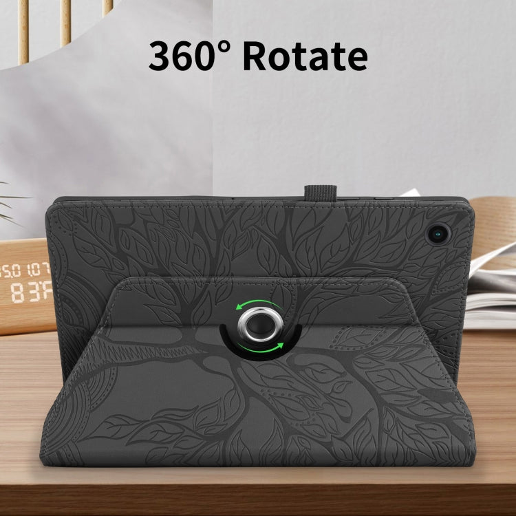 For Lenovo Tab M10 Plus 10.6 3rd Gen Tree Life Embossed Rotation Leather Smart Tablet Case