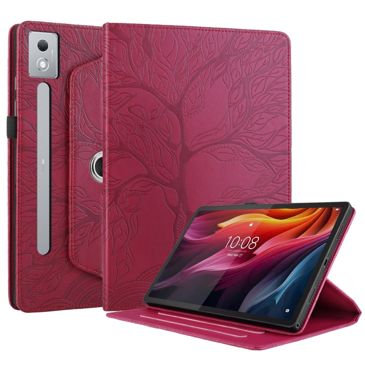 For Lenovo Tab P12 / Xiaoxin Pad Pro 12.7 2025 Tree Life Embossed Rotation Leather Tablet Case