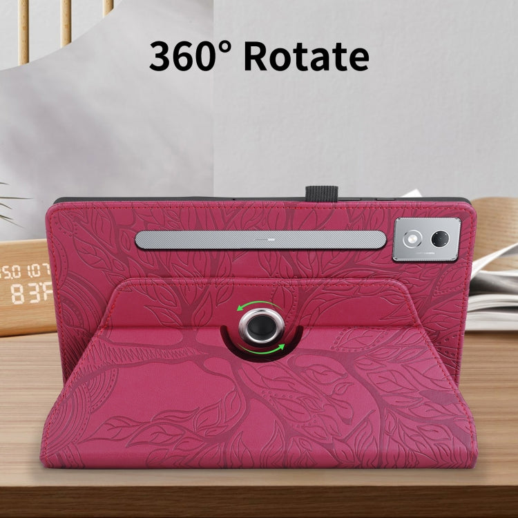 For Lenovo Tab P12 / Xiaoxin Pad Pro 12.7 2025 Tree Life Embossed Rotation Leather Tablet Case