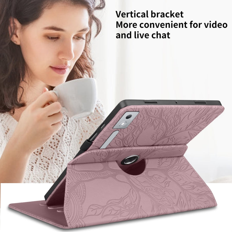 For Lenovo Tab P12 / Xiaoxin Pad Pro 12.7 2025 Tree Life Embossed Rotation Leather Tablet Case