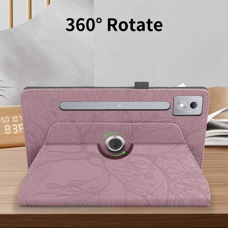 For Lenovo Tab P12 / Xiaoxin Pad Pro 12.7 2025 Tree Life Embossed Rotation Leather Tablet Case