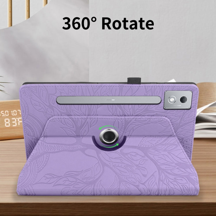 For Lenovo Tab P12 / Xiaoxin Pad Pro 12.7 2025 Tree Life Embossed Rotation Leather Tablet Case