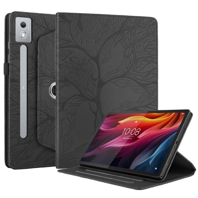 For Lenovo Tab P12 / Xiaoxin Pad Pro 12.7 2025 Tree Life Embossed Rotation Leather Tablet Case