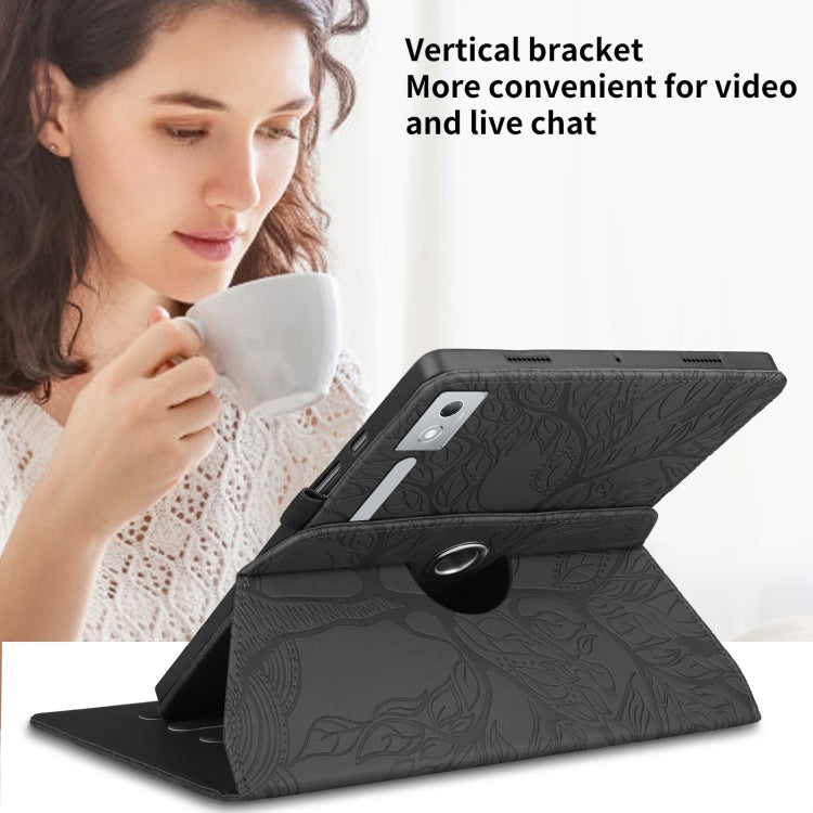 For Lenovo Tab P12 / Xiaoxin Pad Pro 12.7 2025 Tree Life Embossed Rotation Leather Tablet Case