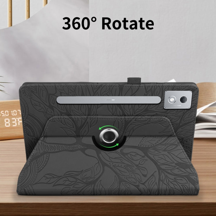 For Lenovo Tab P12 / Xiaoxin Pad Pro 12.7 2025 Tree Life Embossed Rotation Leather Tablet Case