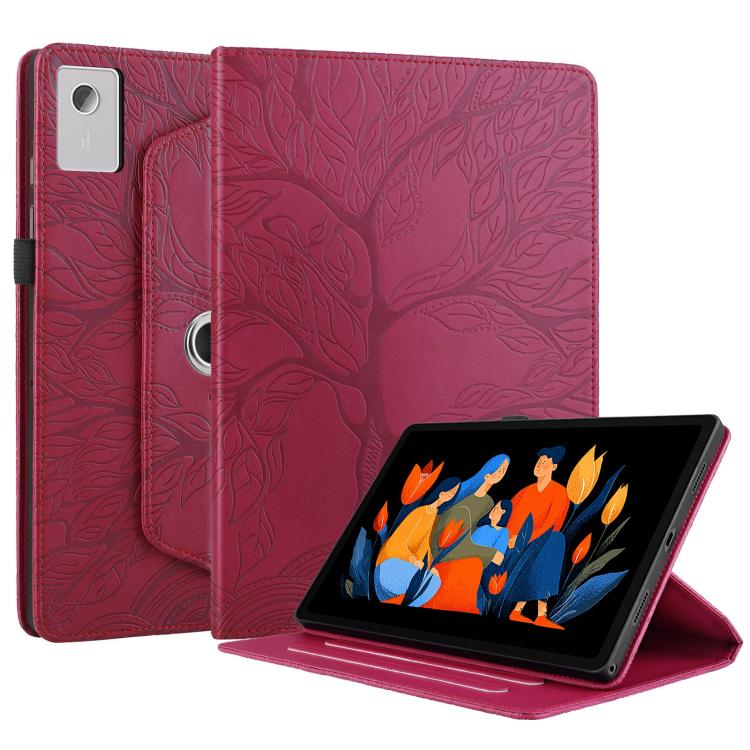 For Lenovo Xiaoxin Pad 12.1 2025 Tree Life Embossed Rotation Leather Tablet Case