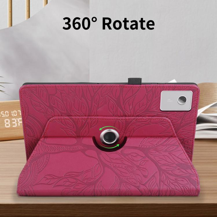 For Lenovo Xiaoxin Pad 12.1 2025 Tree Life Embossed Rotation Leather Tablet Case