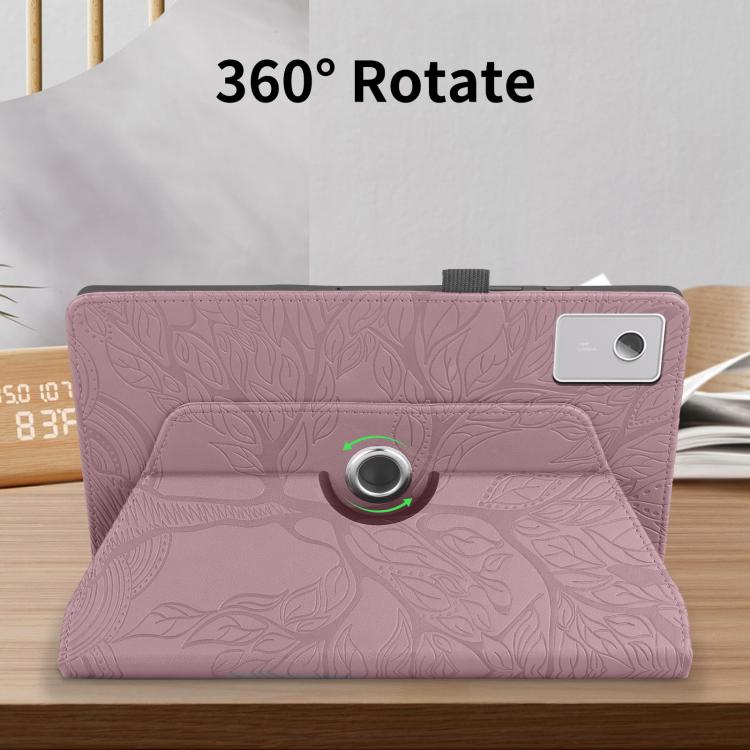 For Lenovo Xiaoxin Pad 12.1 2025 Tree Life Embossed Rotation Leather Tablet Case