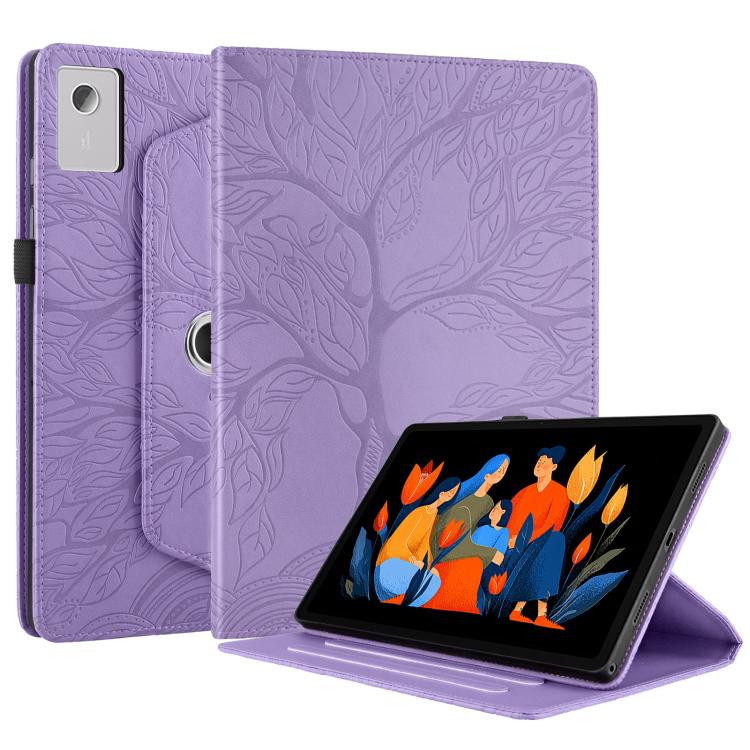 For Lenovo Xiaoxin Pad 12.1 2025 Tree Life Embossed Rotation Leather Tablet Case
