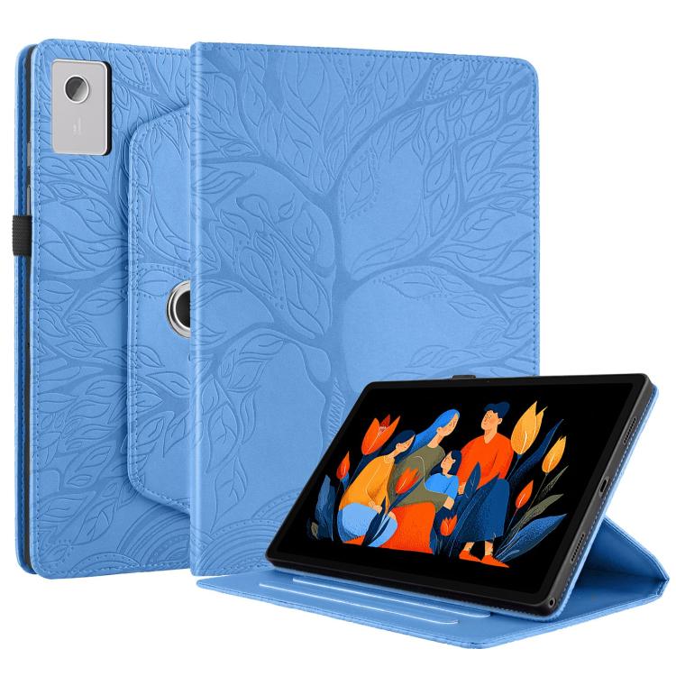 For Lenovo Xiaoxin Pad 12.1 2025 Tree Life Embossed Rotation Leather Tablet Case