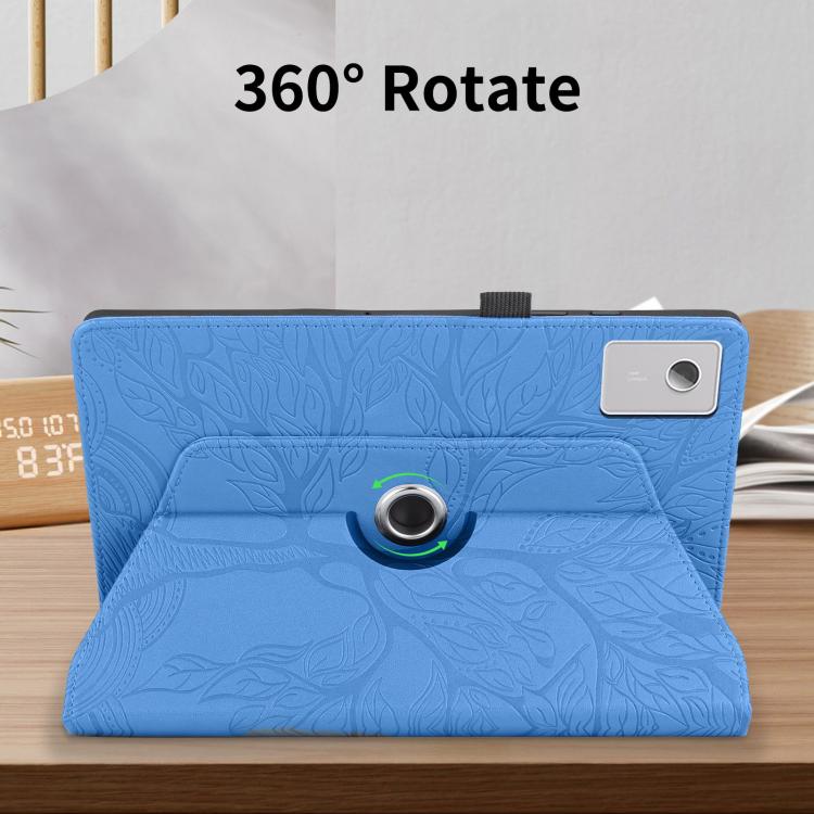 For Lenovo Xiaoxin Pad 12.1 2025 Tree Life Embossed Rotation Leather Tablet Case