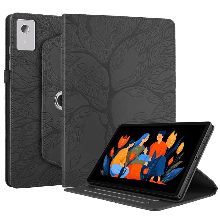 For Lenovo Xiaoxin Pad 12.1 2025 Tree Life Embossed Rotation Leather Tablet Case