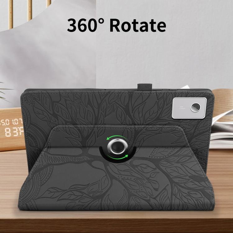 For Lenovo Xiaoxin Pad 12.1 2025 Tree Life Embossed Rotation Leather Tablet Case