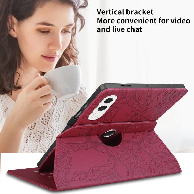 For Lenovo Xiaoxin Pad Pro GT 11.1 2025 Tree Life Embossed Rotation Leather Tablet Case