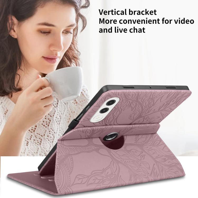 For Lenovo Xiaoxin Pad Pro GT 11.1 2025 Tree Life Embossed Rotation Leather Tablet Case
