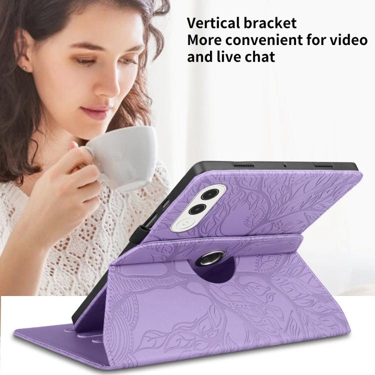 For Lenovo Xiaoxin Pad Pro GT 11.1 2025 Tree Life Embossed Rotation Leather Tablet Case