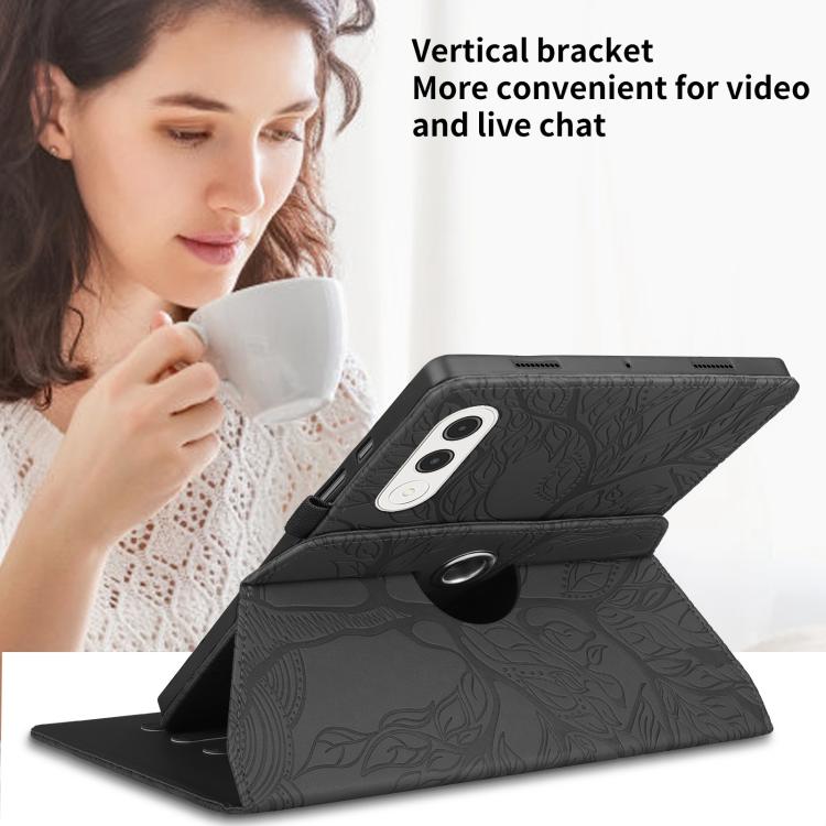 For Lenovo Xiaoxin Pad Pro GT 11.1 2025 Tree Life Embossed Rotation Leather Tablet Case