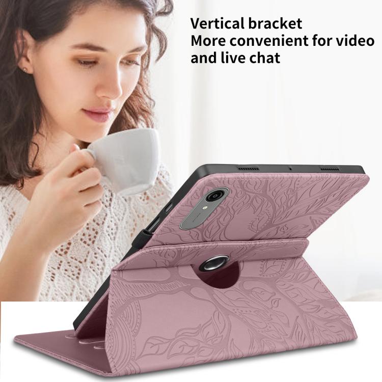 For Lenovo Idea Tab Pro Gen 2 13 Tree Life Embossed Rotation Leather Tablet Case