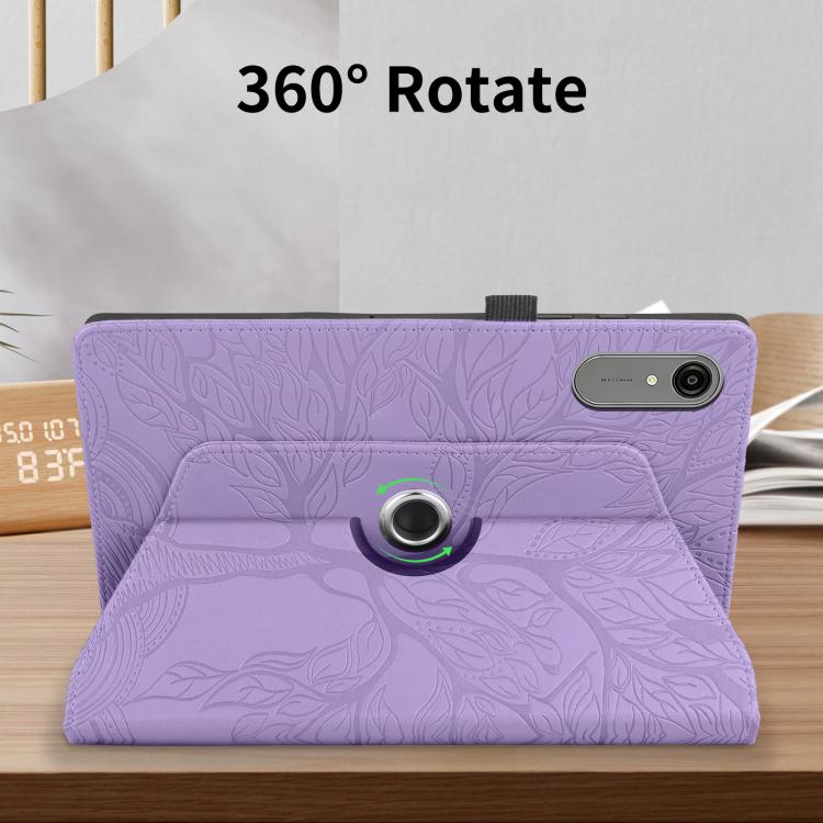 For Lenovo Idea Tab Pro Gen 2 13 Tree Life Embossed Rotation Leather Tablet Case
