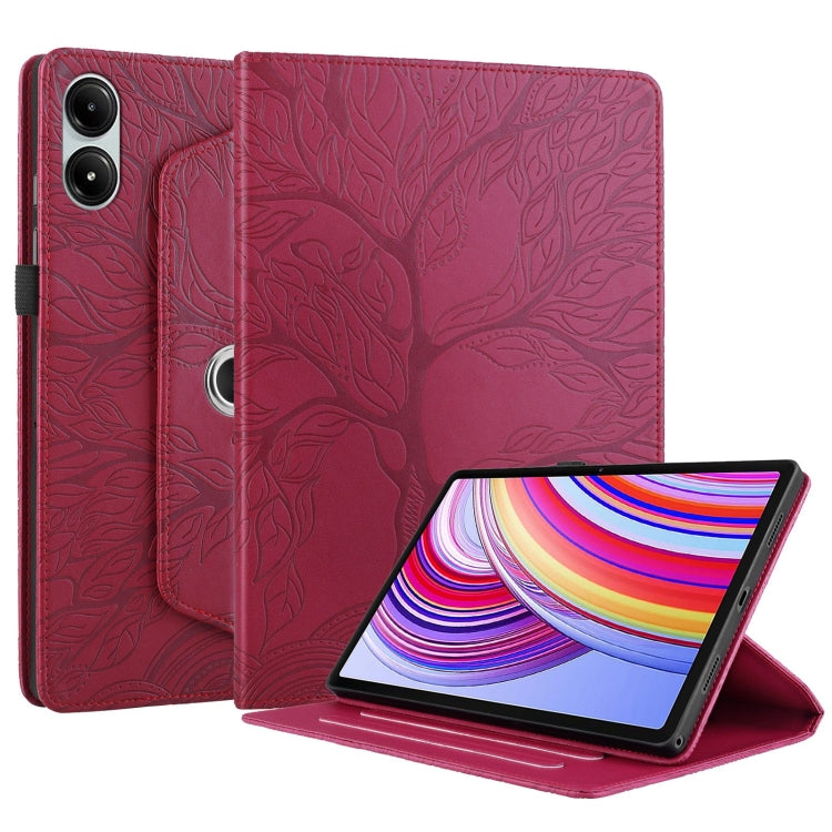 For Xiaomi Redmi Pad Pro 12.1 Tree Life Embossed Rotation Leather Tablet Case