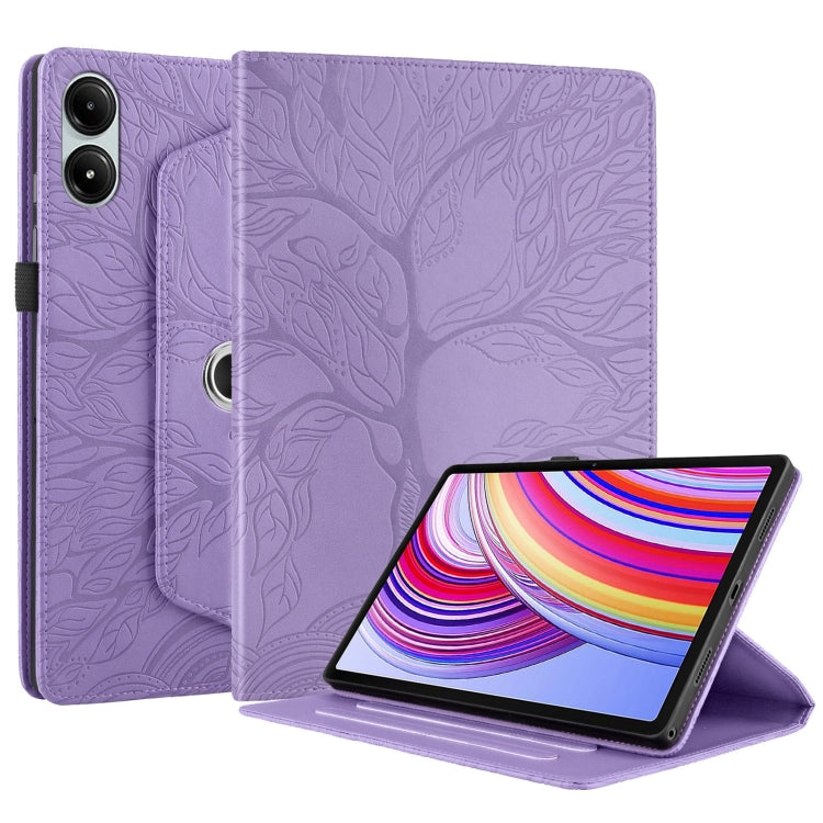 For Xiaomi Redmi Pad Pro 12.1 Tree Life Embossed Rotation Leather Tablet Case