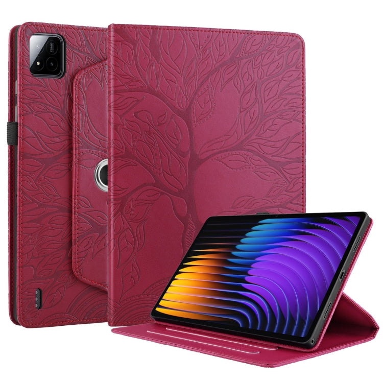 For Xiaomi Pad 7 / 7 Pro Tree Life Embossed Rotation Leather Tablet Case