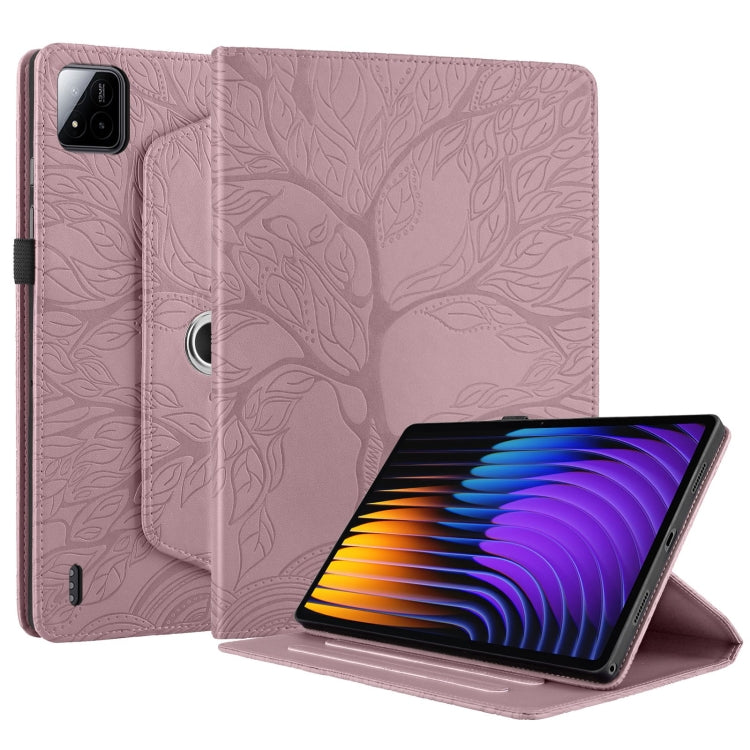 For Xiaomi Pad 7 / 7 Pro Tree Life Embossed Rotation Leather Tablet Case