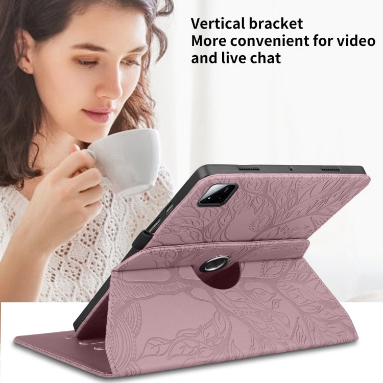 For Xiaomi Pad 7 / 7 Pro Tree Life Embossed Rotation Leather Tablet Case